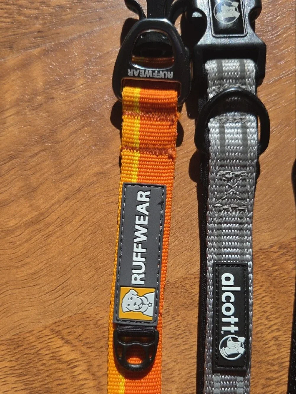 3 Small Dog Collars - Orange, Silver, Pink